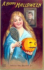 Cartel que anuncia la llegada del Halloween en 1904